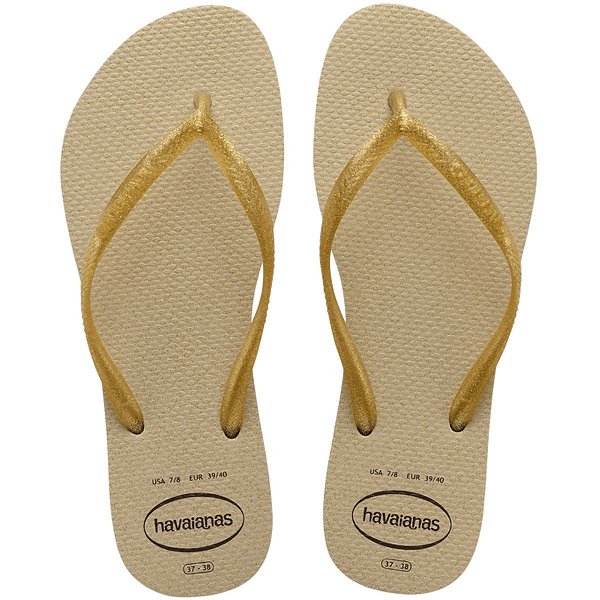 Chinelo Havaianas Slim Gloss Feminino - Areia