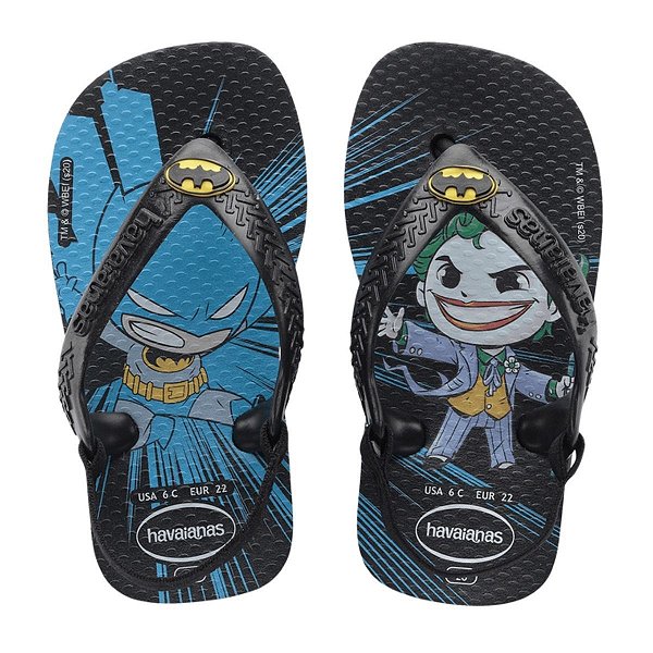 Chinelo Havaianas New Baby Herois FC Infantil - Preto