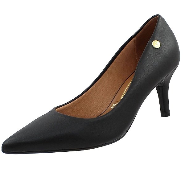 Scarpin Vizzano Salto Médio Bico Fino - Preto