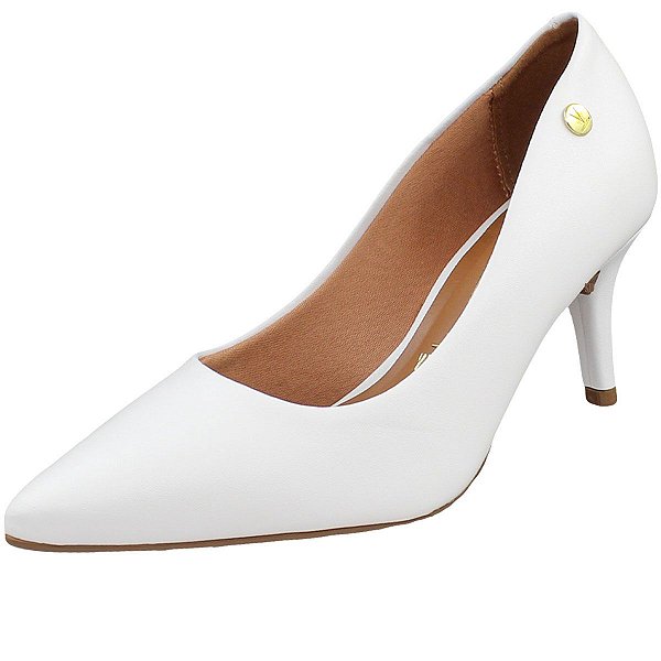 Scarpin Vizzano Salto Médio Bico Fino - Branco