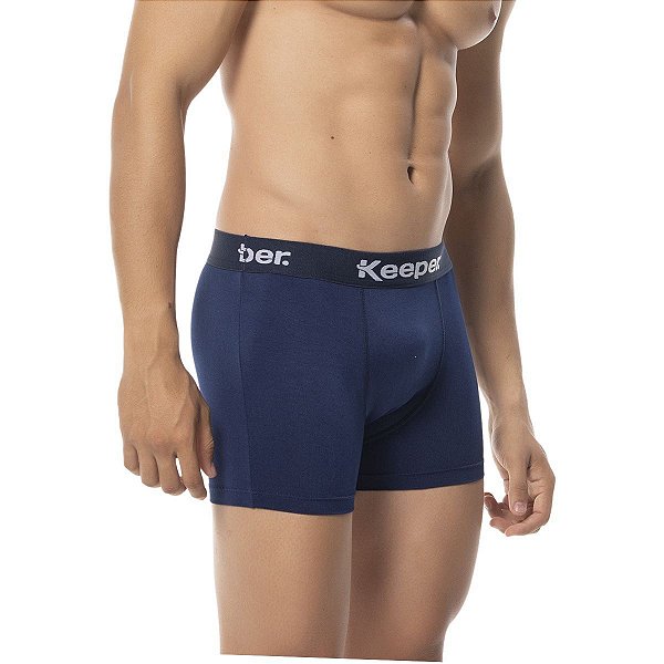 Cueca Boxer Keeper Microfibra Masculina - Azul Marinho