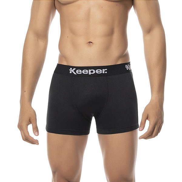Cueca Boxer Keeper Microfibra Masculina - Preto