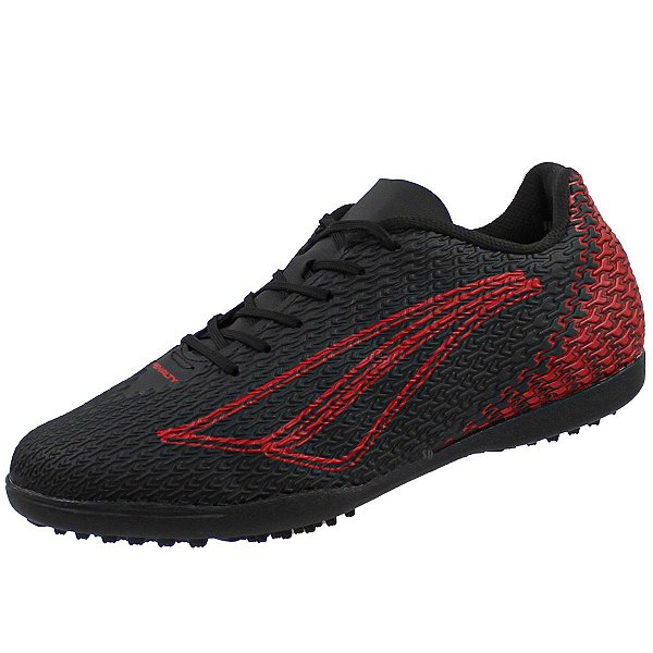 Chuteira Society Penalty Bravo XXII - Preto/Vermelho