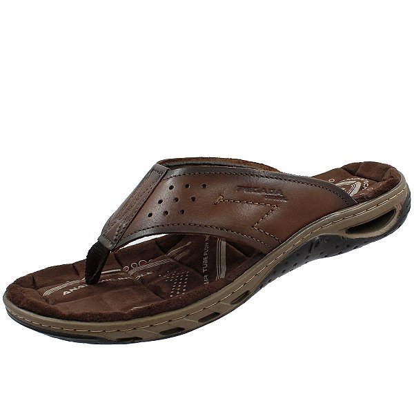 Chinelo Pegada em Couro Com Amortecimento AMORTECH - Anilina Pinhão
