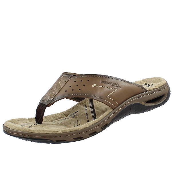Chinelo Pegada em Couro Com Amortecimento AMORTECH - Anilina Rato