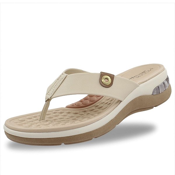 Tamanco Modare Ultraconforto Com Gel Tech Feminino - Creme/Camel