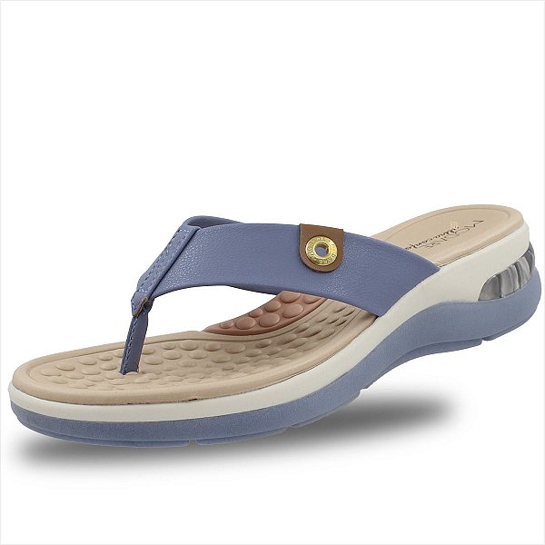 Tamanco Modare Ultraconforto Com Gel Tech Feminino - Jeans/Camel