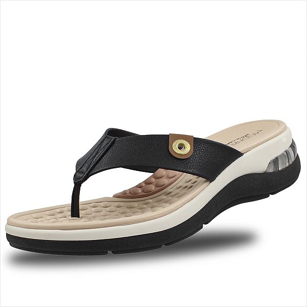 Tamanco Modare Ultraconforto Com Gel Tech Feminino - Preto/Camel