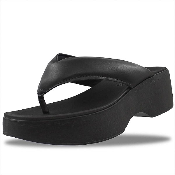 Tamanco Plataforma Moleca Feminino - Preto
