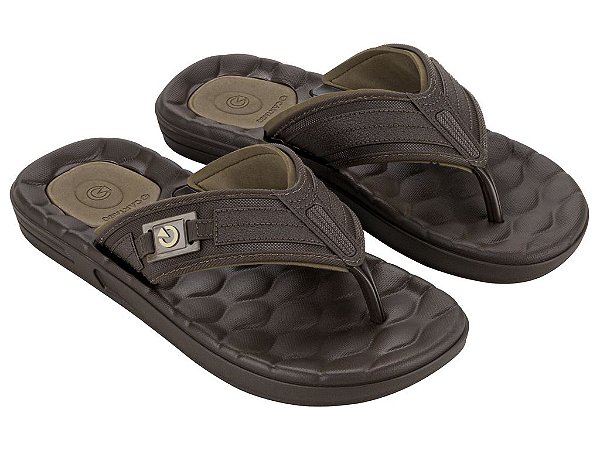 Chinelo Cartago Egeu III Dedo AD Ref:12287 - Marrom/Marrom