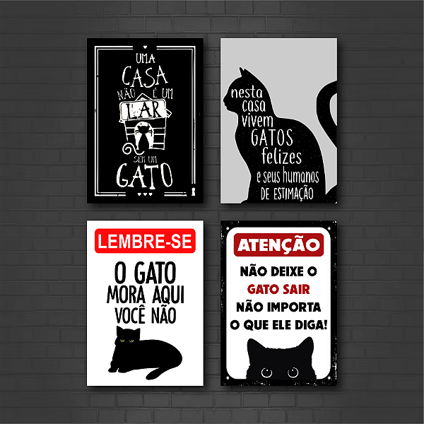 Placa Decorativa Gatos, Cat