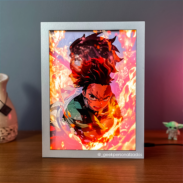 Luminária Quadro Kimetsu no Yaiba - Demon Slayer - Tanjiro