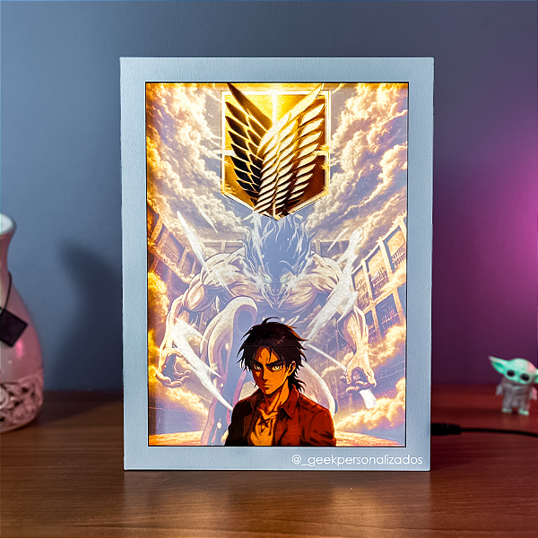 Luminária Quadro Shingeki no Kyojin -Attack on Titan - Eren Yeager