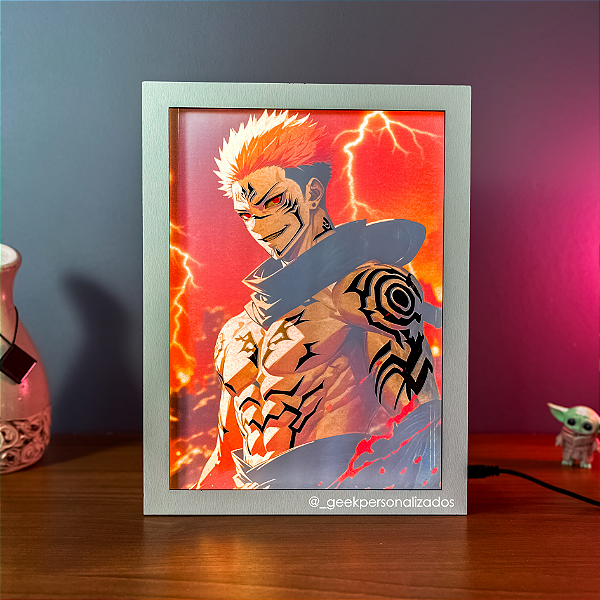 Luminária Quadro Jujutsu Kaisen - Sukuna - Itadori