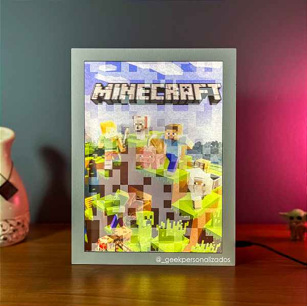 Luminária Quadro Jogo Minecraft