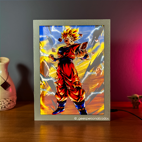 Luminária Quadro Dragon Ball - Goku