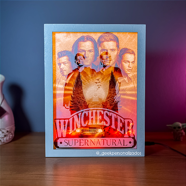 Luminária Quadro Série - Supernatural - Sobrenatural
