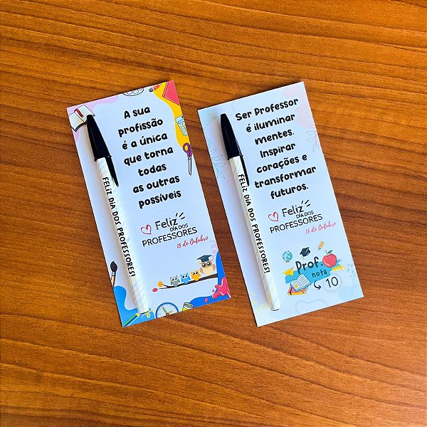 Caneta Personalizada + Cartão Dia dos Professores