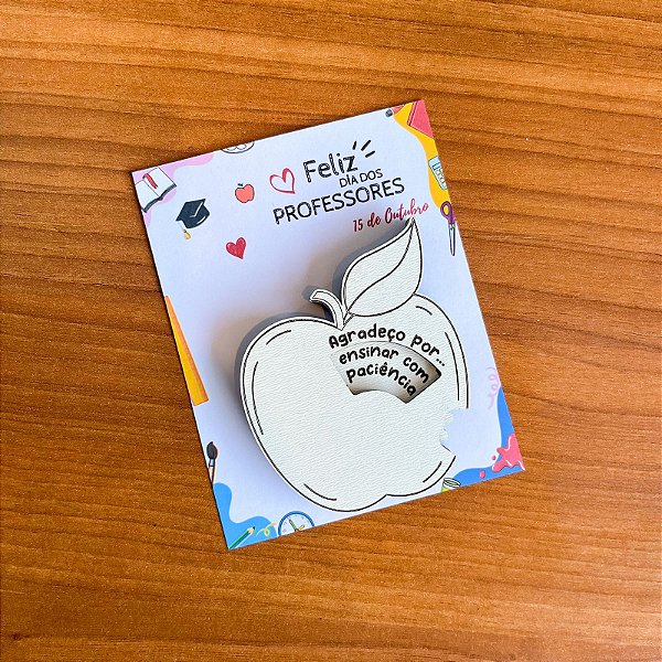 Imã de geladeira 3 Frases + Card Dia dos Professores