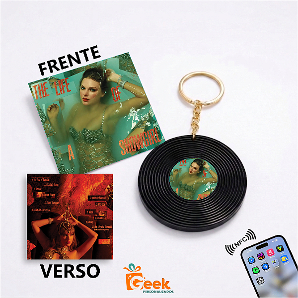 Chaveiro Disco Vinil NFC - Álbum The Life of a Showgirl