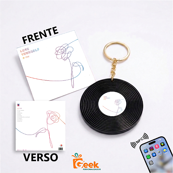 Chaveiro Disco Vinil NFC - Álbum Love Yourself