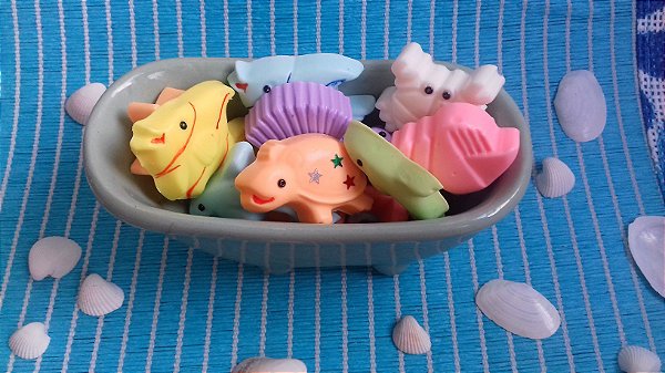 Kit Mini Sabonetes Marinhos | Lembrancinhas para Festa Fundo do Mar