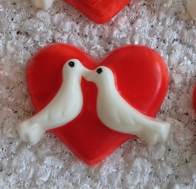 Kit Sabonete Coração com Pombinhos | Lembrancinha de Casamento e Bodas