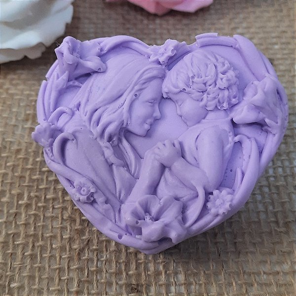 Sabonete Artesanal Coração de Mãe | Lembrancinha Dia das Mães e Maternidade