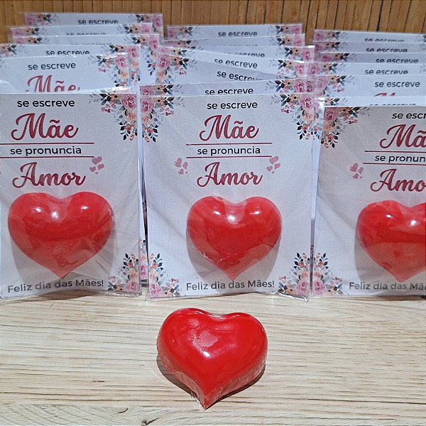 Kit Sabonete Artesanal Coração c/Cartão | A Sua Marca com Perfume e Carinho