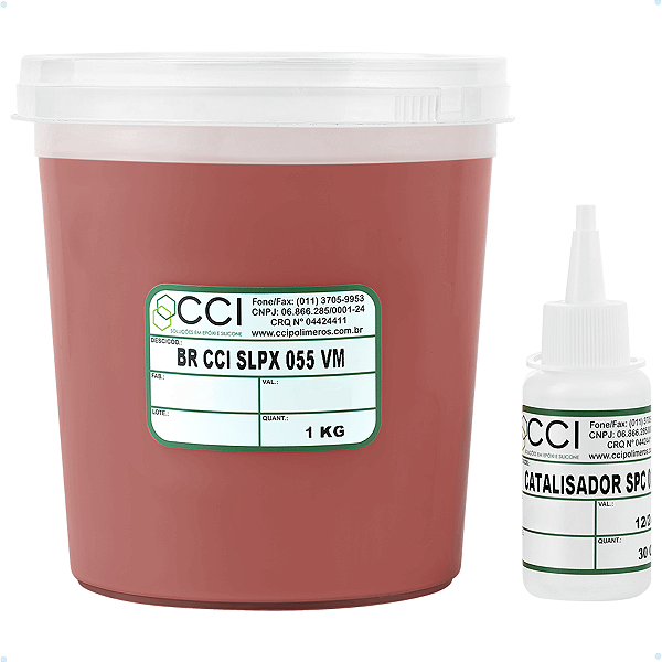 Borracha de Silicone Vermelha ShoreA 50-55 Para Moldes com Catalisador