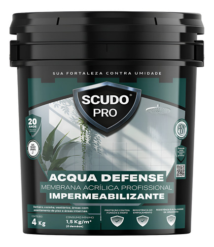 Manta Acrílica Impermeabilizante Piscina Banheiro Cinza 4Kg