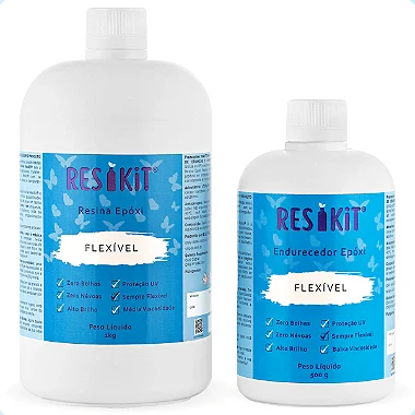 Kit Resina Epóxi Flexível com Endurecedor 3kg