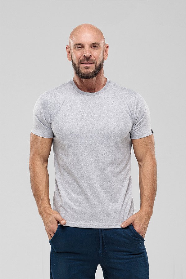 CAMISETA MASCULINA BÁSICA MESCLA TRADICIONAL - ALPHY