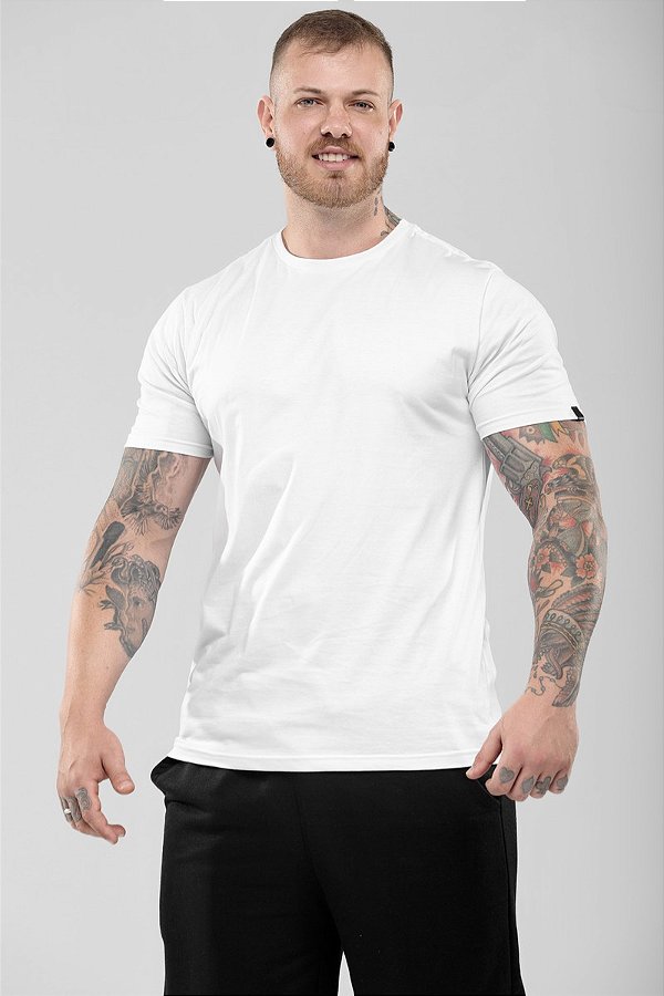 CAMISETA MASCULINA BÁSICA BRANCA - ALPHY