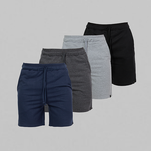 KIT 4 BERMUDAS MOLETOM MASCULINA - ALPHY