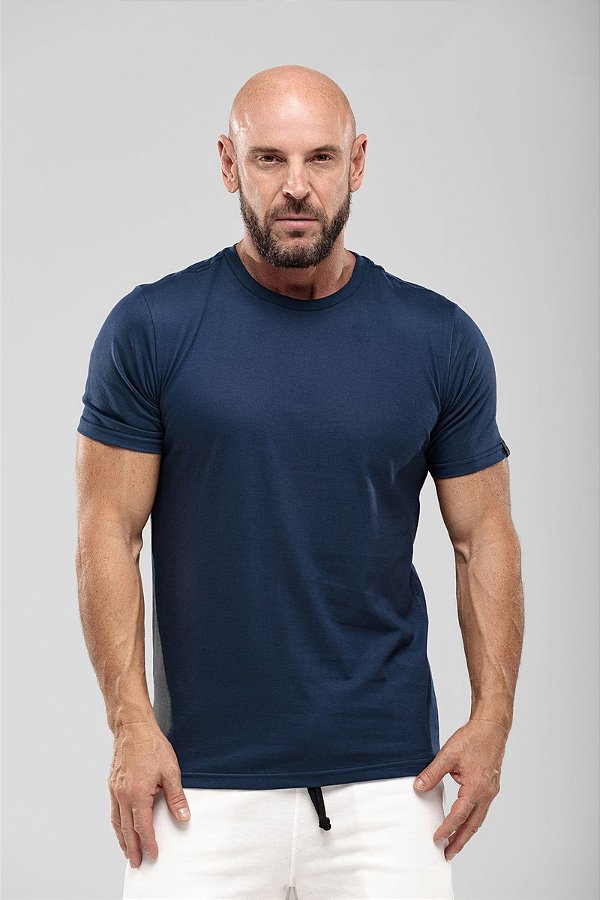 CAMISETA MASCULINA BÁSICA AZUL MARINHO - ALPHY