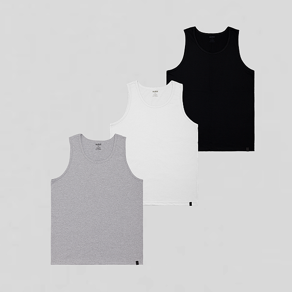 KIT 3 REGATAS MASCULINA BÁSICA - ALPHY