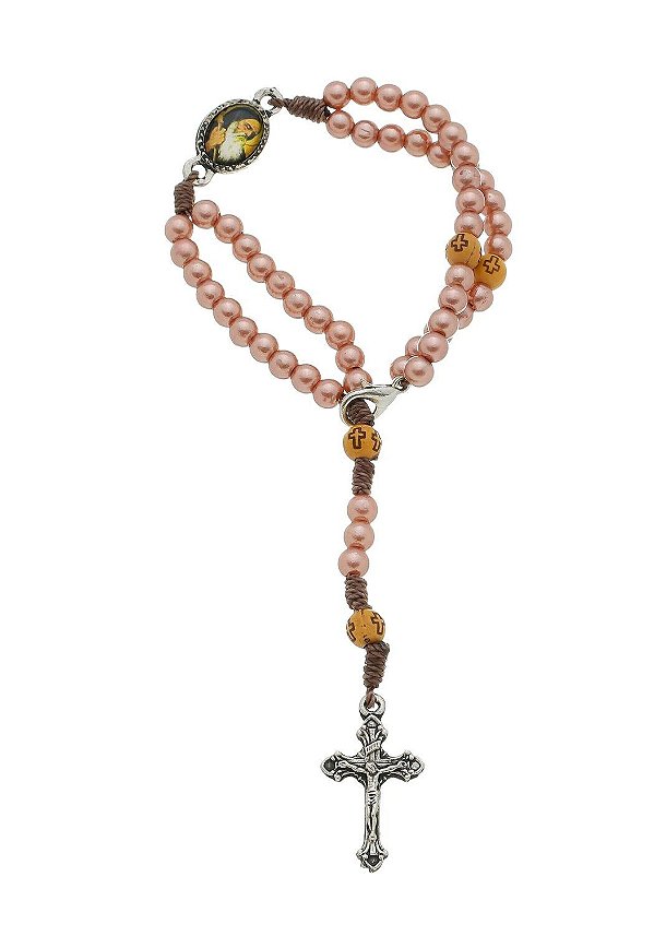 Terço de pulso de São Bento Rosegold