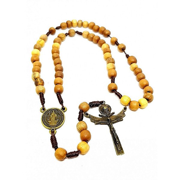 Terço de São Bento com Medalha e Crucifixo em Metal