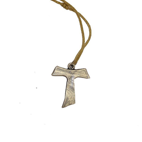 Tau de Metal Liso com Cordão Prata Velha