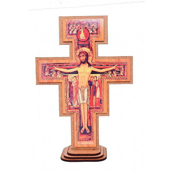 Crucifixo de Mesa Cruz São Damião São Francisco