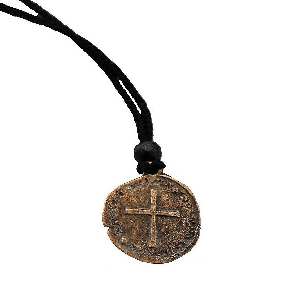 Cordão Medalha de Duas Cruzes Ouro Velho