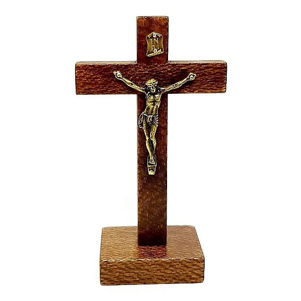 Crucifixo de Mesa Rústico 12 cm