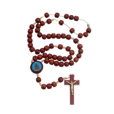 Terço Pescoço Nossa Senhora Aparecida em Madeira 5mm