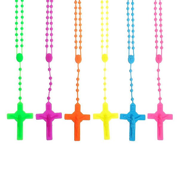 Terço de Silicone Fluorescente Colorido 6mm