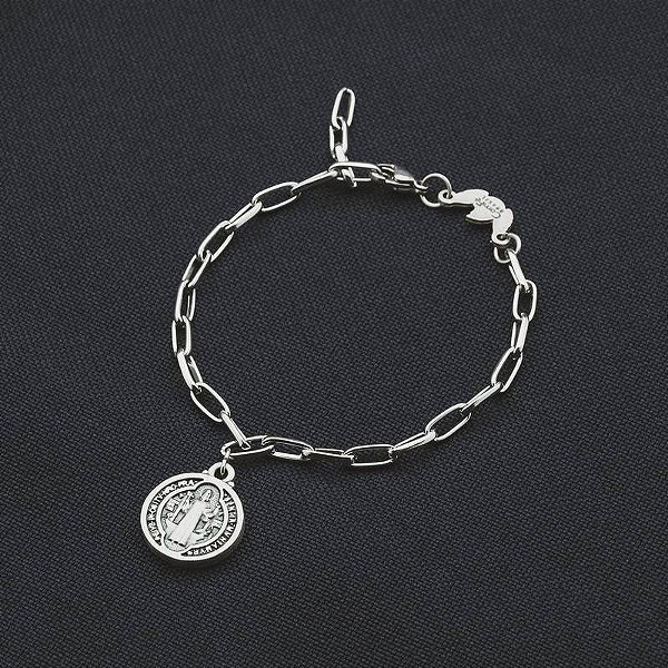 Pulseira de Consagração São Bento com Medalha em Inox