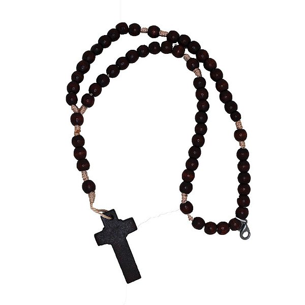 Terço de Pulso de Madeira - Marrom Escuro