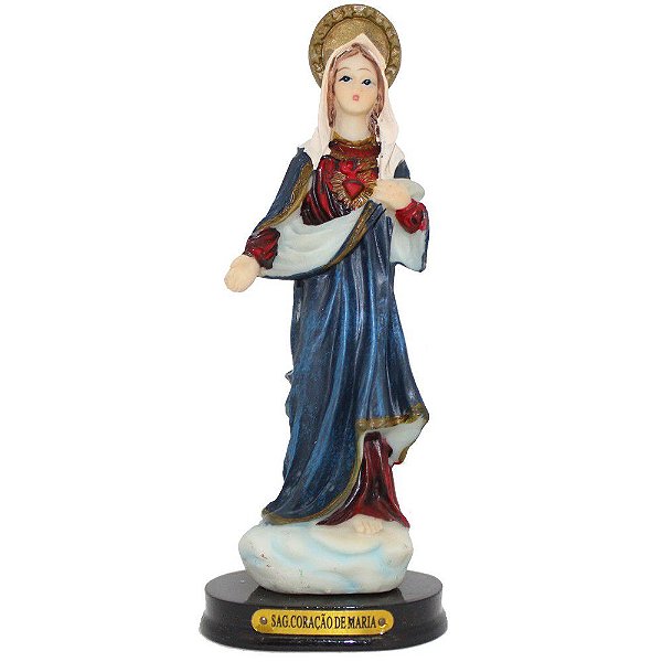 Imagem de Imaculado Coração de Maria em Resina de 14cm - Importada