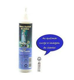 Vela Votiva Encantada de Nossa Senhora de Fatima 14cm
