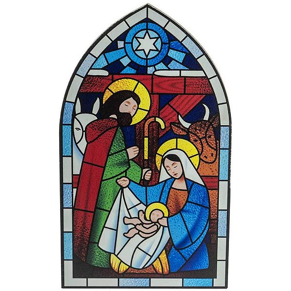 Capelinha de Mesa Sagrada Família Vitral Natal